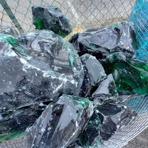Green glass stone