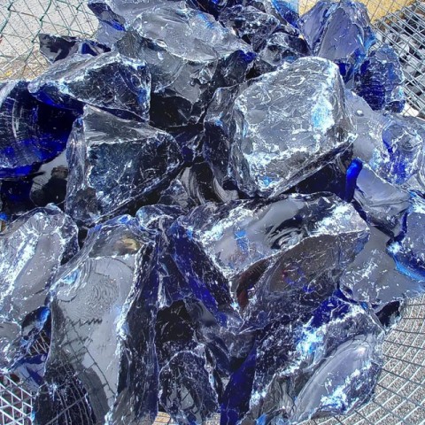 Blue glass stone