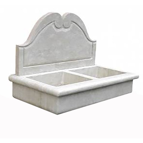 Aniene sink with travertine front - Unique piece handcrafted