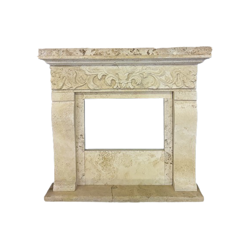 Stone fireplace model Venice | Handcrafted in travertine Stone fireplace model Venice | Handcrafted in travertine
