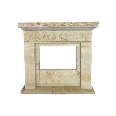 Stone fireplace model Venice | Handcrafted in travertine