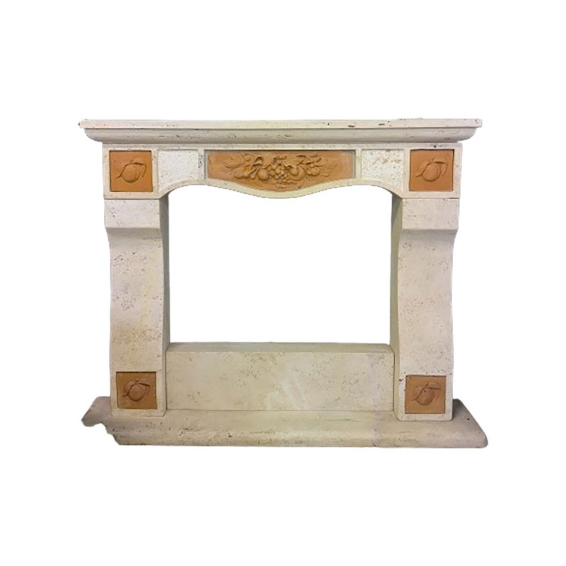 Amalfi model travertine stone fireplace Amalfi model travertine stone fireplace
