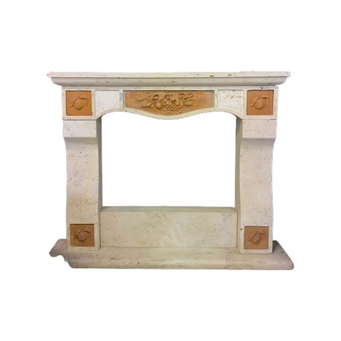 Amalfi model travertine stone fireplace