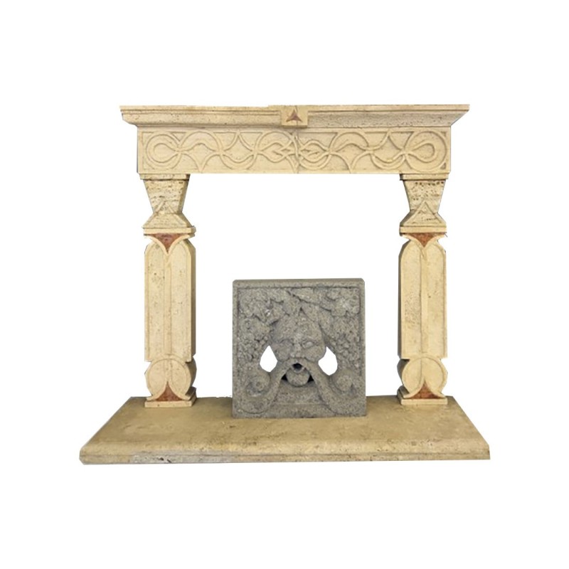 Camino in travertino chiaro modello Genova: Prezzo e foto