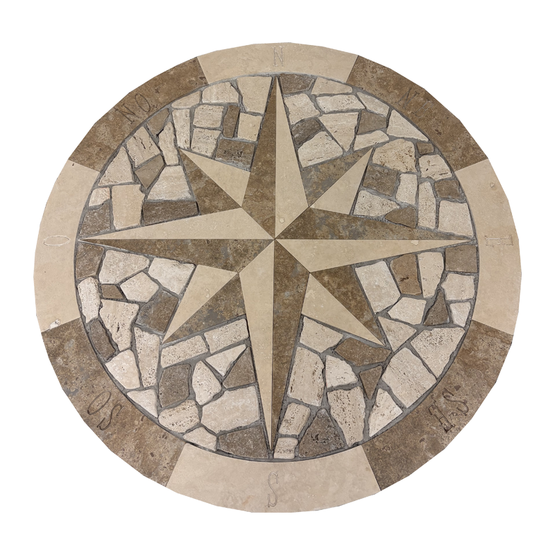 Wind-rose-with-Palladian-light-walnut-travertine-for-decorating -outdoor-spaces-available-for-purchase-online