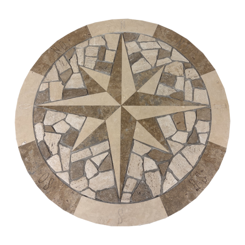 Wind-rose-with-Palladian-light-walnut-travertine-for-decorating -outdoor-spaces-available-for-purchase-online