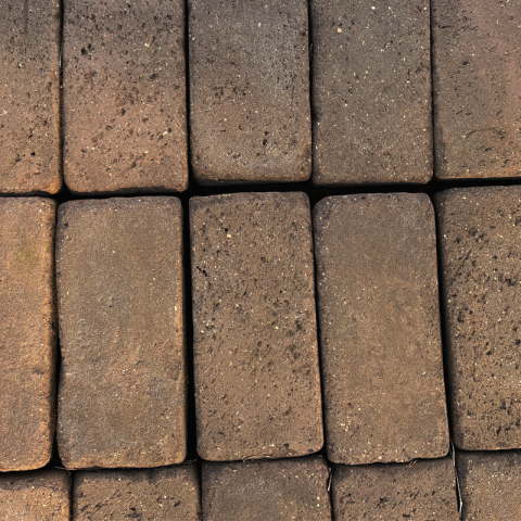 Antiqued dark brown terracotta bricks, handcrafted elements for sale online